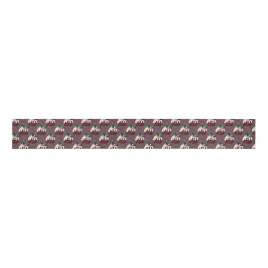 Christmas Pudding Pattern Holiday Grosgrain Lint (Voorkant)