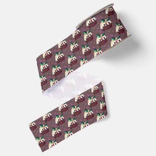 Christmas Pudding Pattern Holiday Grosgrain Lint (Achterkant)
