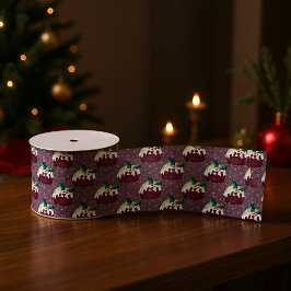 Christmas Pudding Pattern Holiday Grosgrain Lint