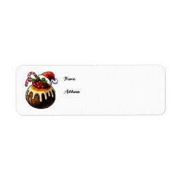 Christmas Pudding Retour Adreslabels Etiket