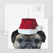 Christmas pug briefkaart (Voorkant / Achterkant)