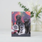 Christmas Pug Bruno Pearl Ms Wiggles - ChiPom Beer Feestdagenkaart (Staand voorkant)