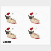 Christmas pug dog cadeau label stickers (Vel)
