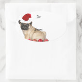 Christmas pug dog cadeau label stickers (Tas)
