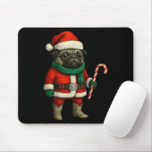 Christmas Pug Dog Funny Xmas Outfit Red Pug Snoep Muismat (Met muis)