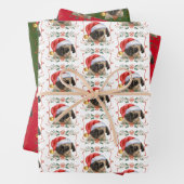 Christmas Pug Dog Pattern Inpakpapier Vel (In situ)