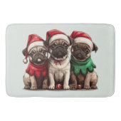 Christmas Pug Dogs Badmat (Voorkant)