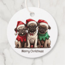 Christmas Pug Dogs