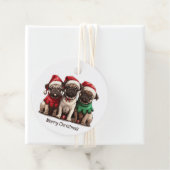 Christmas Pug Dogs Bedankjes Labels (In situ)