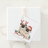Christmas Pug Dogs Bedankjes Labels (In situ)