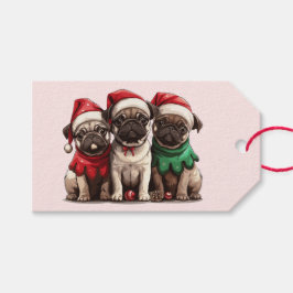 Christmas Pug Dogs Cadeaulabel