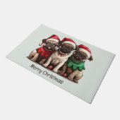 Christmas Pug Dogs Deurmat (Schuin)