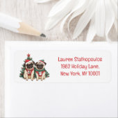 Christmas Pug Dogs Etiket (Insitu)