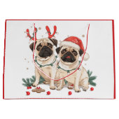 Christmas Pug Dogs Groot Cadeauzakje (Voorkant)