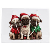 Christmas Pug Dogs Groot Cadeauzakje (Achterkant)