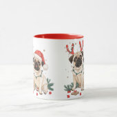 Christmas Pug Dogs Mok (Midden)