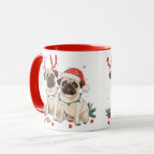 Christmas Pug Dogs Mok (Voorkant links)