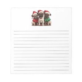 Christmas Pug Dogs Notitieblok