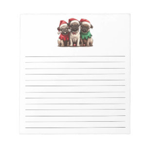 Christmas Pug Dogs Notitieblok