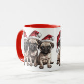 Christmas Pug Dogs Santa Mok (Voorkant links)
