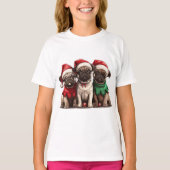 Christmas Pug Dogs T-shirt (Voorkant)