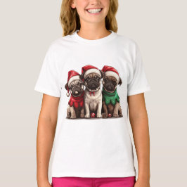 Christmas Pug Dogs T-shirt