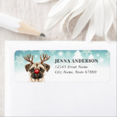 Christmas Pug retour adreslabels Etiket (Insitu)