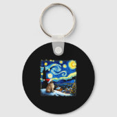 Christmas Pug Starry Night  Sleutelhanger (Voorkant)