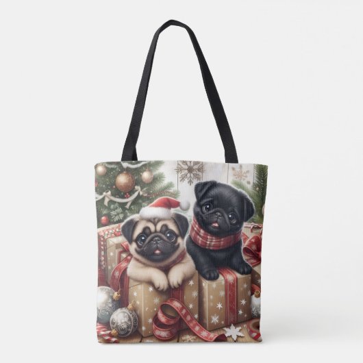 Christmas Pug Tote Bag (Achterkant)