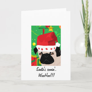 Christmas Pug Wenskaart Feestdagen Kaart