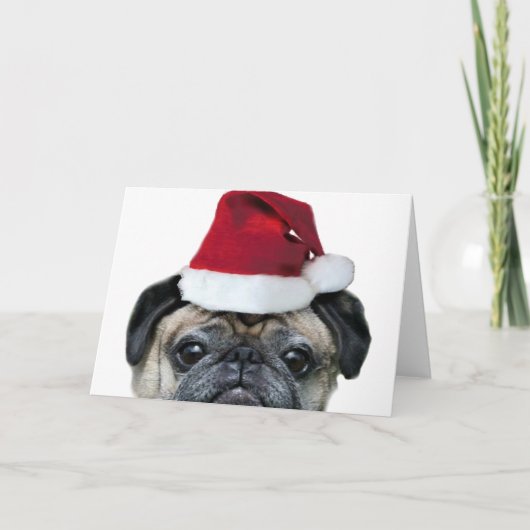 Christmas pug wenskaart feestdagen kaart (Voorkant)