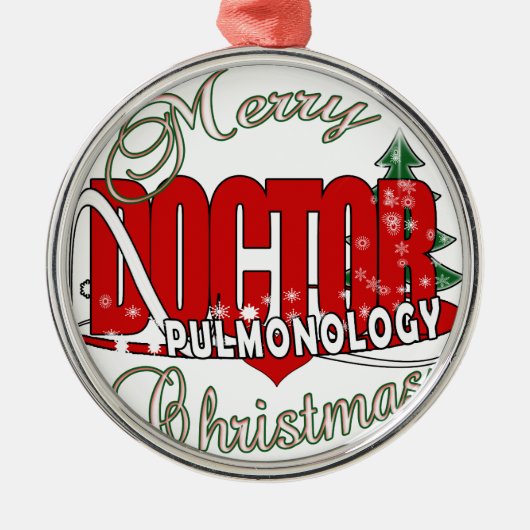 CHRISTMAS PULMONOLOGY DOCTOR PULMONOLOGIST METALEN ORNAMENT (Voorkant)