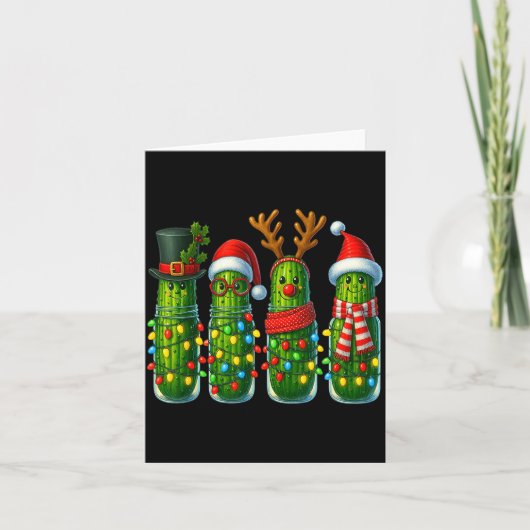 Christmas Pun Ckle Lights Funny Vegetable Holiday  Kaart (Voorkant)