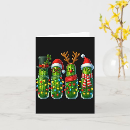 Christmas Pun Ckle Lights Funny Vegetable Holiday  Kaart (Gele Bloem)