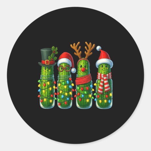 Christmas Pun Ckle Lights Funny Vegetable Holiday  Ronde Sticker (Voorkant)