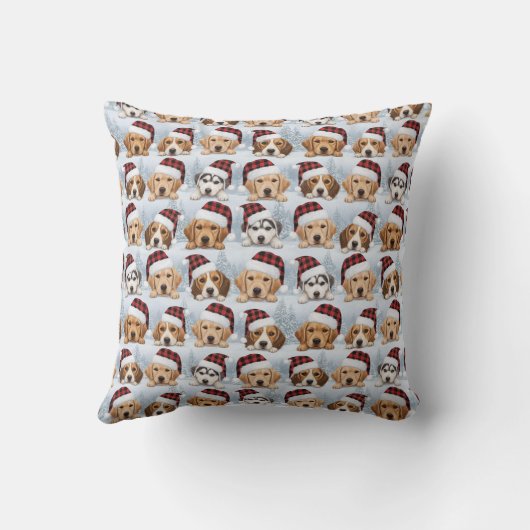 Christmas Puppies  Kussen (Achterkant)