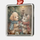 Christmas Puppy and Kitten Gift Metalen Ornament (Links)
