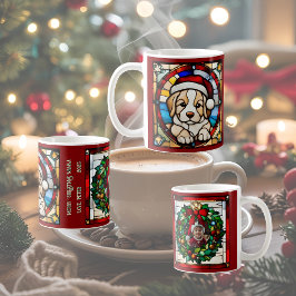 Christmas Puppy Faux Glas in lood Koffiemok