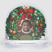 Christmas Puppy Faux Glas in lood Sneeuwbol (Achterkant)