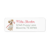 Christmas Puppy in a Scarf address label (Voorkant)