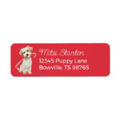 Christmas Puppy in a Scarf address label (Voorkant)