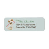 Christmas Puppy in a Scarf address label (Voorkant)