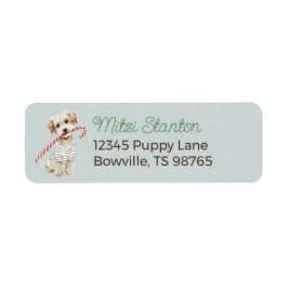 Christmas Puppy in a Scarf address label