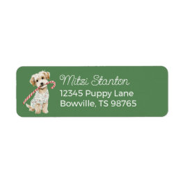Christmas Puppy in a Scarf address label