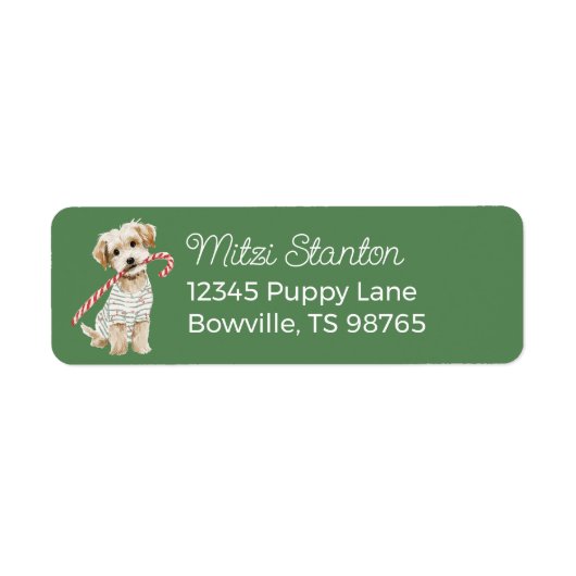 Christmas Puppy in a Scarf address label (Voorkant)