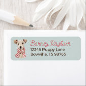 Christmas Puppy in a Scarf address label (Insitu)