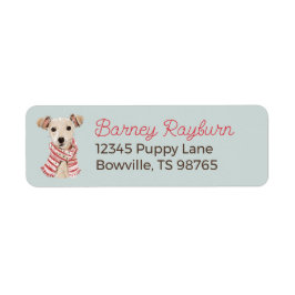 Christmas Puppy in a Scarf address label