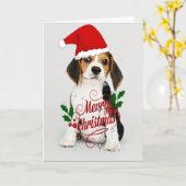 Christmas Puppy Kaart (Gele Bloem)