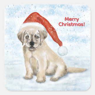 Christmas Puppy Vierkante Sticker