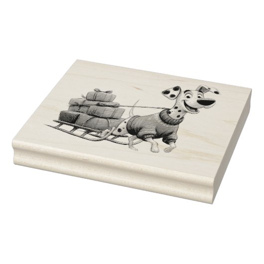 Christmas puppy with Sled Rubberstempel (Stempel)